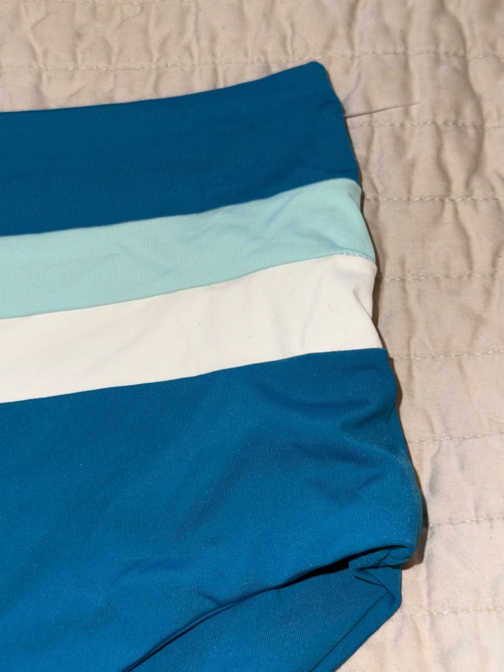 L*Space Medium M Portia stripe high waisted bikini swimsuit bottoms mediterranea - Picture 5 of 7